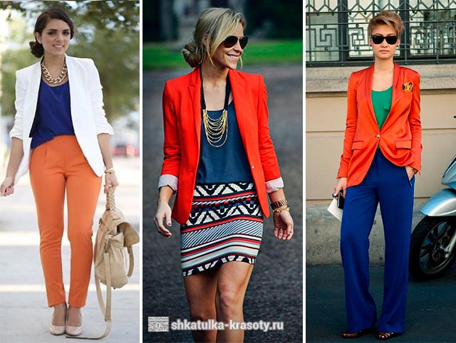 сочетание оранжевого в одежде