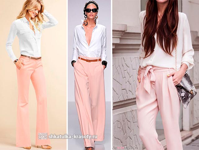 с чем носить розовые брюки