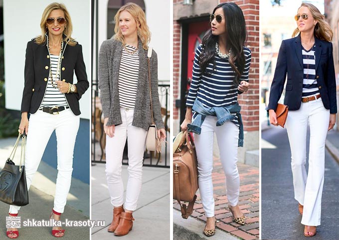 белые джинсы с чем носить фото женские