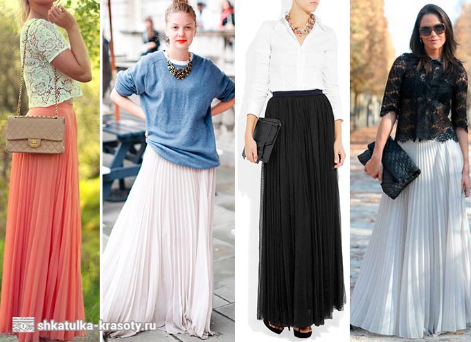 hvad man skal bære med en lang plettet nederdel