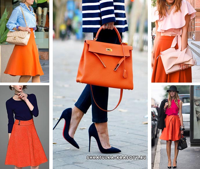 оранжевый цвет в одежде и аксессуарах